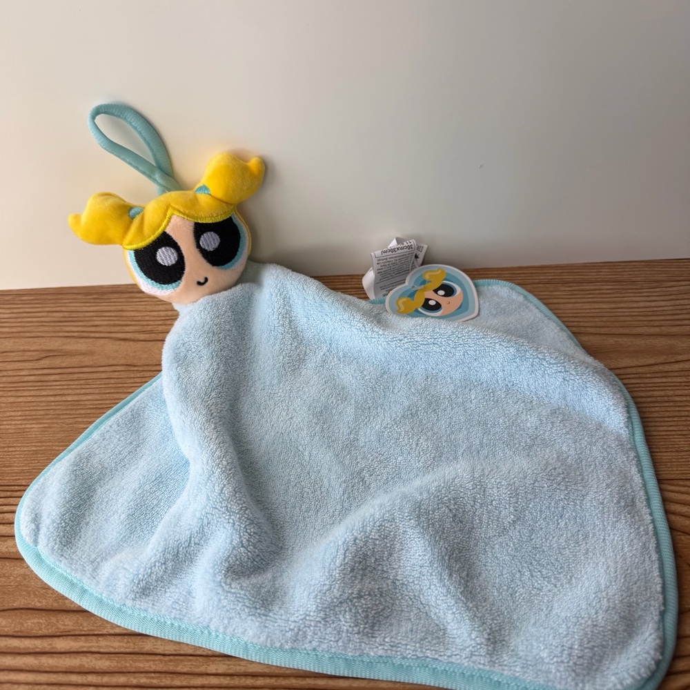 Powerpuff Girls Miniso Bubbles Blue Lovey Plush Security Blanket 30cm x 30cm